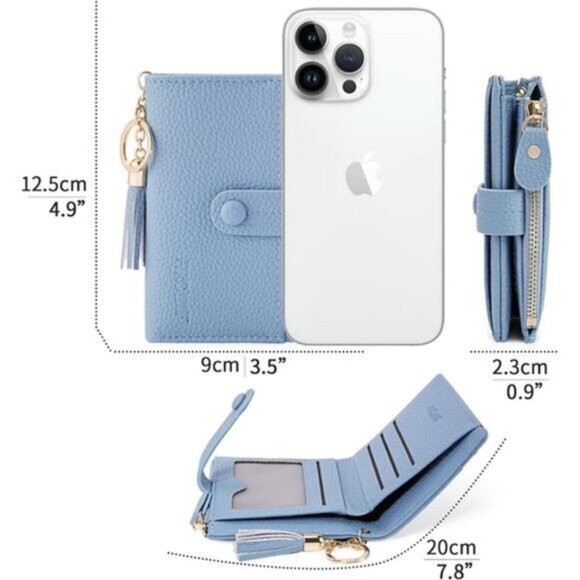 Womens Wallet Small, Card Holder Blue - Picture 3 of 7